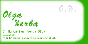 olga werba business card